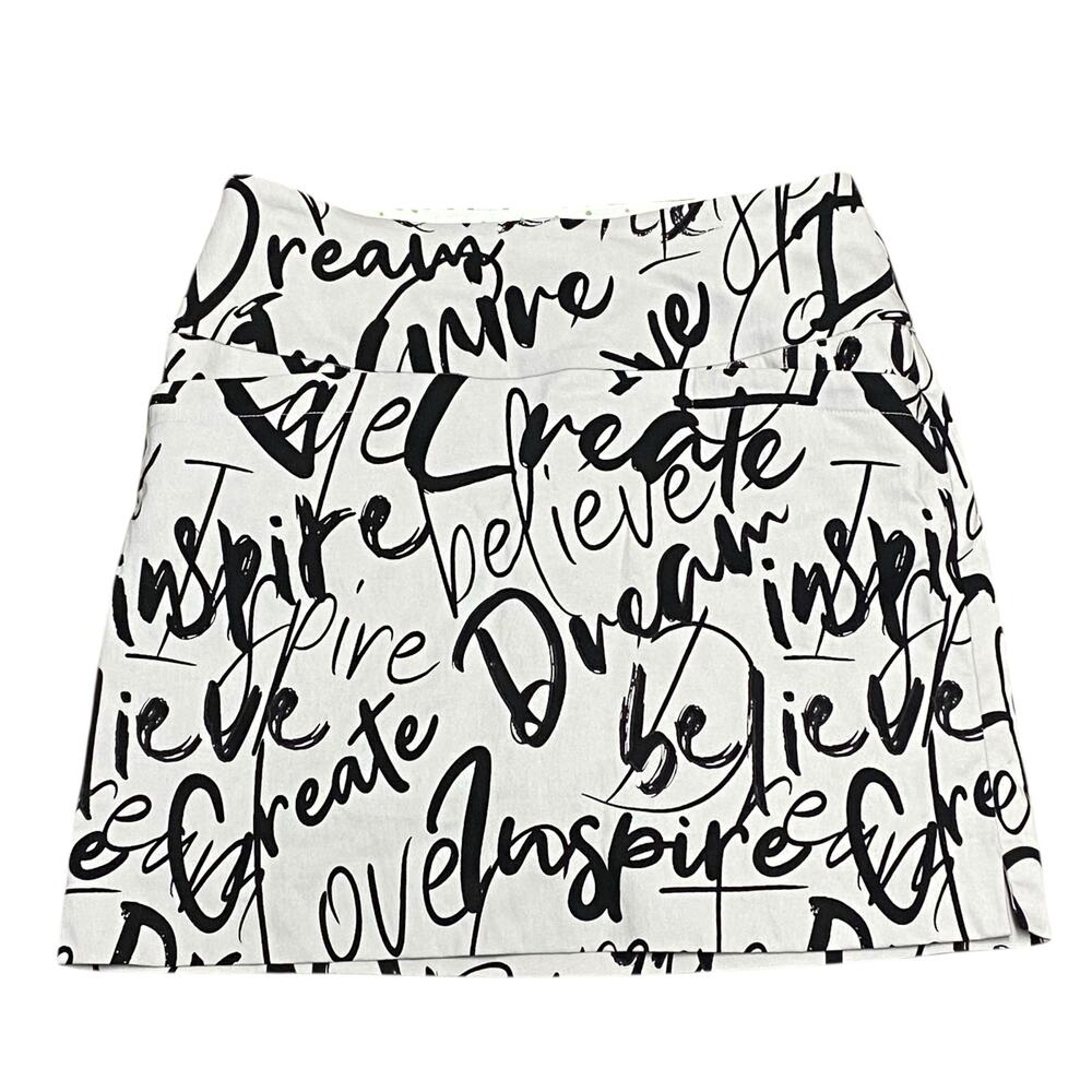 Swing Control Black White Tummy Control Believe Skort 4 Pull On Golf Tennis